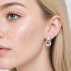 Arete Dormilona 02.467.0023.1 Rodio Laminado, Diseño de Gota, Pulido, Rodinado