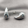 Arete Dormilona 02.467.0023.1 Rodio Laminado, Diseño de Gota, Pulido, Rodinado