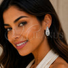 Arete Dormilona 02.467.0068.1 Rodio Laminado, Diseño de Gota, Pulido, Rodinado
