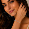 Pulsera Tennis 03.130.0001.10.07 Rodio Laminado, con Zirconia Cubica Blanca, Pulido, Rodinado (Grosor 03 MM, 7 Pulgadas de Largo)