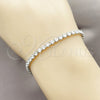 Pulsera Tennis 03.130.0001.10.07 Rodio Laminado, con Zirconia Cubica Blanca, Pulido, Rodinado (Grosor 03 MM, 7 Pulgadas de Largo)