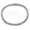 Pulsera Tennis 03.213.0347.1.07 Rodio Laminado, con Zirconia Cubica Blanca, Pulido, Rodinado (Grosor 03 MM, 7 Pulgadas de Largo)