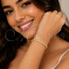 Pulsera Tennis 03.130.0034.07 Oro Laminado, con Zirconia Cubica Blanca, Pulido, Tono Dorado (Grosor 05 MM, 7 Pulgadas de Largo)