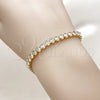 Pulsera Tennis 03.130.0034.07 Oro Laminado, con Zirconia Cubica Blanca, Pulido, Tono Dorado (Grosor 05 MM, 7 Pulgadas de Largo)