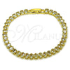 Pulsera Tennis 03.130.0034.07 Oro Laminado, con Zirconia Cubica Blanca, Pulido, Tono Dorado (Grosor 05 MM, 7 Pulgadas de Largo)
