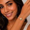 Pulsera Elegante 03.130.0042.07 Oro Laminado, Diseño de Flor, con Zirconia Cubica Blanca, Pulido, Tono Dorado (Grosor 02.5 MM, 7 Pulgadas de Largo)