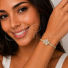 Pulsera Elegante 03.130.0043.07 Oro Laminado, Diseño de Flor y Gota, con Zirconia Cubica Blanca, Pulido, Tono Dorado (Grosor 02.5 MM, 7 Pulgadas de Largo)