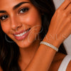 Pulsera Tennis 03.130.0045.07 Oro Laminado, Diseño de Baguette, con Zirconia Cubica Blanca, Pulido, Tono Dorado (Grosor 06 MM, 7 Pulgadas de Largo)