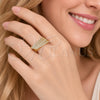 Anillo Multi Piedra 01.283.0067.08 Oro Laminado, Diseño de Herradura, con Zirconia Cubica Blanca, Pulido, Tono Dorado (Tamaño 8)
