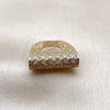 Anillo Multi Piedra 01.283.0068.08 Oro Laminado, Diseño de Herradura, con Zirconia Cubica Blanca, Pulido, Tono Dorado (Tamaño 8)