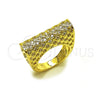 Anillo Multi Piedra 01.283.0068.08 Oro Laminado, Diseño de Herradura, con Zirconia Cubica Blanca, Pulido, Tono Dorado (Tamaño 8)