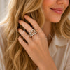 Anillo Multi Piedra 01.283.0069 Oro Laminado, Diseño de Baguette, con Zirconia Cubica Blanca, Pulido, Tono Dorado (Talla Unica)