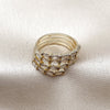 Anillo Multi Piedra 01.283.0069 Oro Laminado, Diseño de Baguette, con Zirconia Cubica Blanca, Pulido, Tono Dorado (Talla Unica)