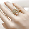 Anillo Multi Piedra 01.283.0070 Oro Laminado, Diseño de Baguette, con Zirconia Cubica Blanca, Pulido, Tono Dorado (Talla Unica)