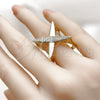 Anillo Multi Piedra 01.283.0072 Oro Laminado, con Zirconia Cubica Blanca, Pulido, Tono Dorado (Talla Unica)
