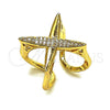 Anillo Multi Piedra 01.283.0072 Oro Laminado, con Zirconia Cubica Blanca, Pulido, Tono Dorado (Talla Unica)