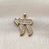 Dije Religioso 05.459.0032 Oro Laminado, con Zirconia Cubica Blanca, Pulido, Tono Dorado