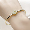 Aro Individual 07.459.0002 Oro Laminado, Diseño de Estrella de Davi, con Micro Pave Blanca, Pulido, Tono Dorado (Grosor 03.2 MM, Talla Unica)
