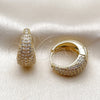 Argolla Huggie 02.267.0078.22 Oro Laminado, con Zirconia Cubica Blanca, Pulido, Tono Dorado