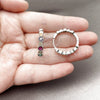 Argolla Huggie 02.267.0079.1.25 Rodio Laminado, con Zirconia Cubica Multicolor, Pulido, Rodinado