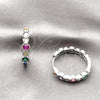Argolla Huggie 02.267.0079.1.25 Rodio Laminado, con Zirconia Cubica Multicolor, Pulido, Rodinado