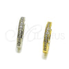 Argolla Huggie 02.267.0082.1.20 Rodio Laminado, con Micro Pave Blanca, Pulido, Rodinado