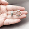 Argolla Huggie 02.267.0083.1.20 Rodio Laminado, con Micro Pave Blanca, Pulido, Rodinado