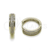 Argolla Huggie 02.267.0083.1.20 Rodio Laminado, con Micro Pave Blanca, Pulido, Rodinado