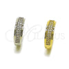 Argolla Huggie 02.267.0083.1.20 Rodio Laminado, con Micro Pave Blanca, Pulido, Rodinado