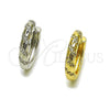 Argolla Huggie 02.267.0084.1.20 Rodio Laminado, con Micro Pave Blanca, Pulido, Rodinado