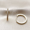 Argolla Huggie 02.267.0085.22 Oro Laminado, con Zirconia Cubica Blanca, Pulido, Tono Dorado