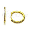 Argolla Huggie 02.267.0085.22 Oro Laminado, con Zirconia Cubica Blanca, Pulido, Tono Dorado