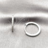 Argolla Huggie 02.267.0085.1.22 Rodio Laminado, con Zirconia Cubica Blanca, Pulido, Rodinado