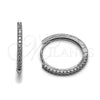 Argolla Huggie 02.267.0085.1.22 Rodio Laminado, con Zirconia Cubica Blanca, Pulido, Rodinado