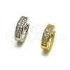 Argolla Huggie 02.267.0088.16 Oro Laminado, con Zirconia Cubica Blanca, Pulido, Tono Dorado