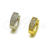 Argolla Huggie 02.267.0089.1.15 Rodio Laminado, con Micro Pave Blanca, Pulido, Rodinado