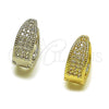 Argolla Huggie 02.267.0090.1.12 Rodio Laminado, con Micro Pave Blanca, Pulido, Rodinado