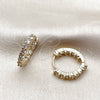 Argolla Huggie 02.267.0091.20 Oro Laminado, con Zirconia Cubica Blanca, Pulido, Tono Dorado