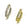 Argolla Huggie 02.267.0091.20 Oro Laminado, con Zirconia Cubica Blanca, Pulido, Tono Dorado