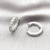 Argolla Huggie 02.267.0091.1.20 Rodio Laminado, con Zirconia Cubica Blanca, Pulido, Rodinado