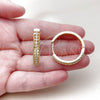 Argolla Huggie 02.267.0093.30 Oro Laminado, con Zirconia Cubica Blanca, Pulido, Tono Dorado