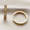 Argolla Huggie 02.267.0093.30 Oro Laminado, con Zirconia Cubica Blanca, Pulido, Tono Dorado