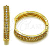 Argolla Huggie 02.267.0093.30 Oro Laminado, con Zirconia Cubica Blanca, Pulido, Tono Dorado