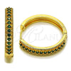 Argolla Huggie 02.267.0093.1.30 Oro Laminado, con Zirconia Cubica Verde, Pulido, Tono Dorado