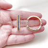 Argolla Huggie 02.267.0093.2.30 Oro Laminado, con Zirconia Cubica Zafiro Azul, Pulido, Tono Dorado
