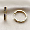 Argolla Huggie 02.267.0093.2.30 Oro Laminado, con Zirconia Cubica Zafiro Azul, Pulido, Tono Dorado