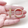Argolla Huggie 02.267.0093.3.30 Oro Laminado, con Zirconia Cubica Amatista, Pulido, Tono Dorado