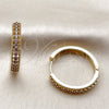 Argolla Huggie 02.267.0093.3.30 Oro Laminado, con Zirconia Cubica Amatista, Pulido, Tono Dorado