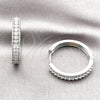 Argolla Huggie 02.267.0093.5.30 Rodio Laminado, con Zirconia Cubica Blanca, Pulido, Rodinado