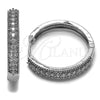 Argolla Huggie 02.267.0093.5.30 Rodio Laminado, con Zirconia Cubica Blanca, Pulido, Rodinado